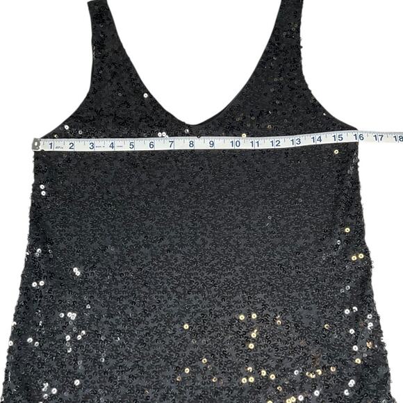 J.Crew Black Sequin Tank Top Size S | Sparkly Party Holiday Top - Picture 6 of 9